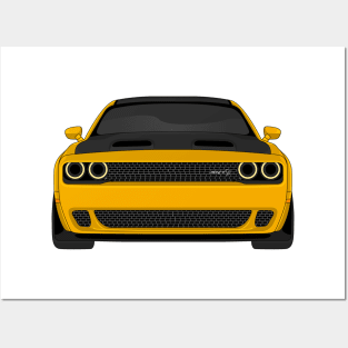 DODGE HELLCAT FRONT GOLD Posters and Art